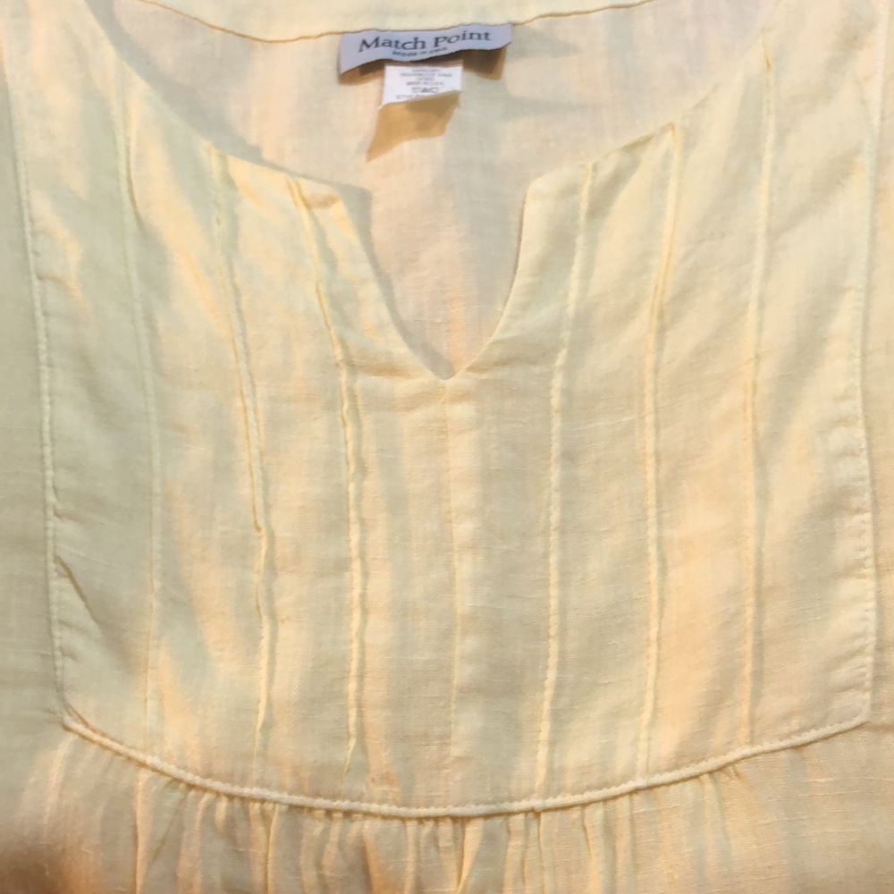 NEW MARKDOWN—Match Point USA Yellow Linen Top - Picture 5 of 5